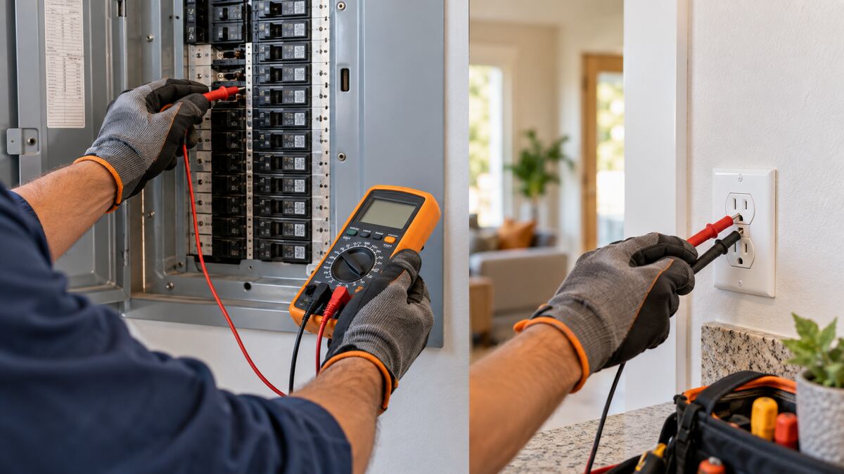 Safe breaker panel and outlet troubleshooting