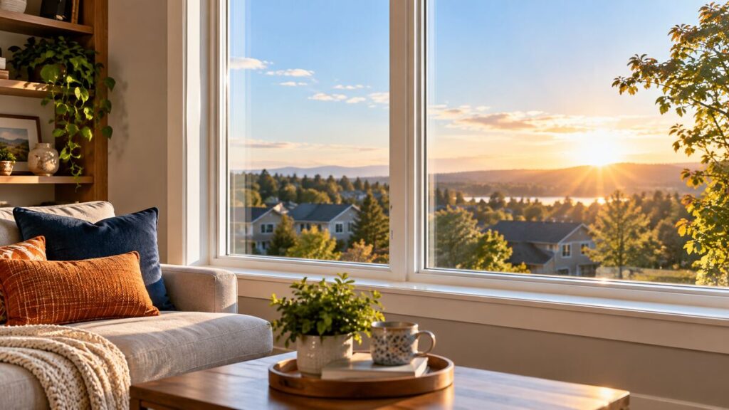 Energy-efficient double-pane residential window
